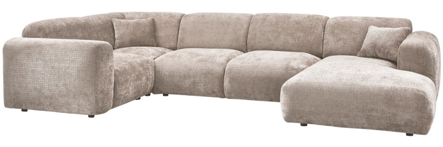 Ecksofa Cloud aus Chenille-Stoff Links, Natur Bild 1