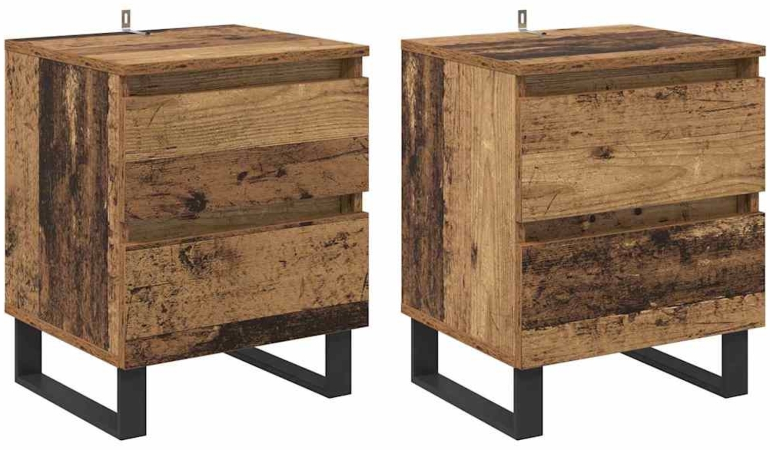 vidaXL Nachttisch 2 pcs Altholz 40 x 35 x 50 cm Holzwerkstoff 881915 Bild 1