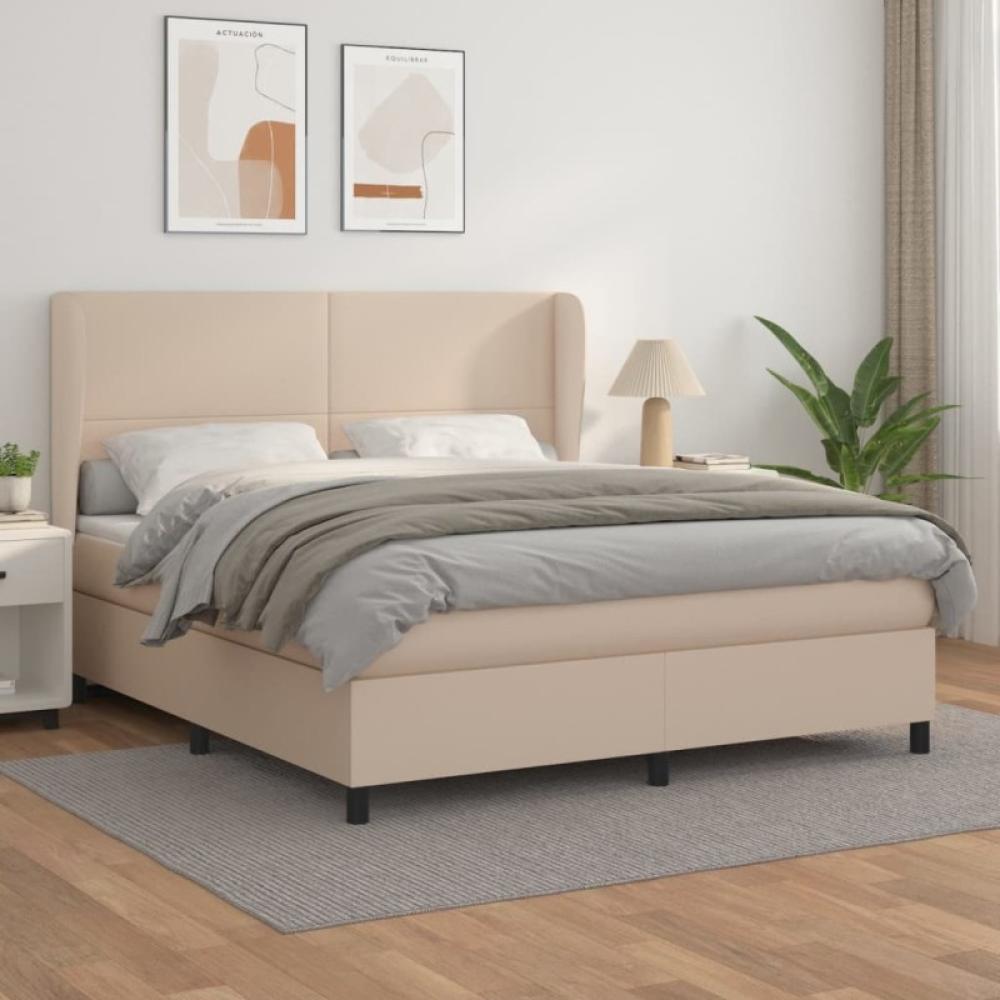 Boxspringbett Matratze Cappuccino-Braun 180x200 cm Kunstleder (Farbe: Braun) Bild 1