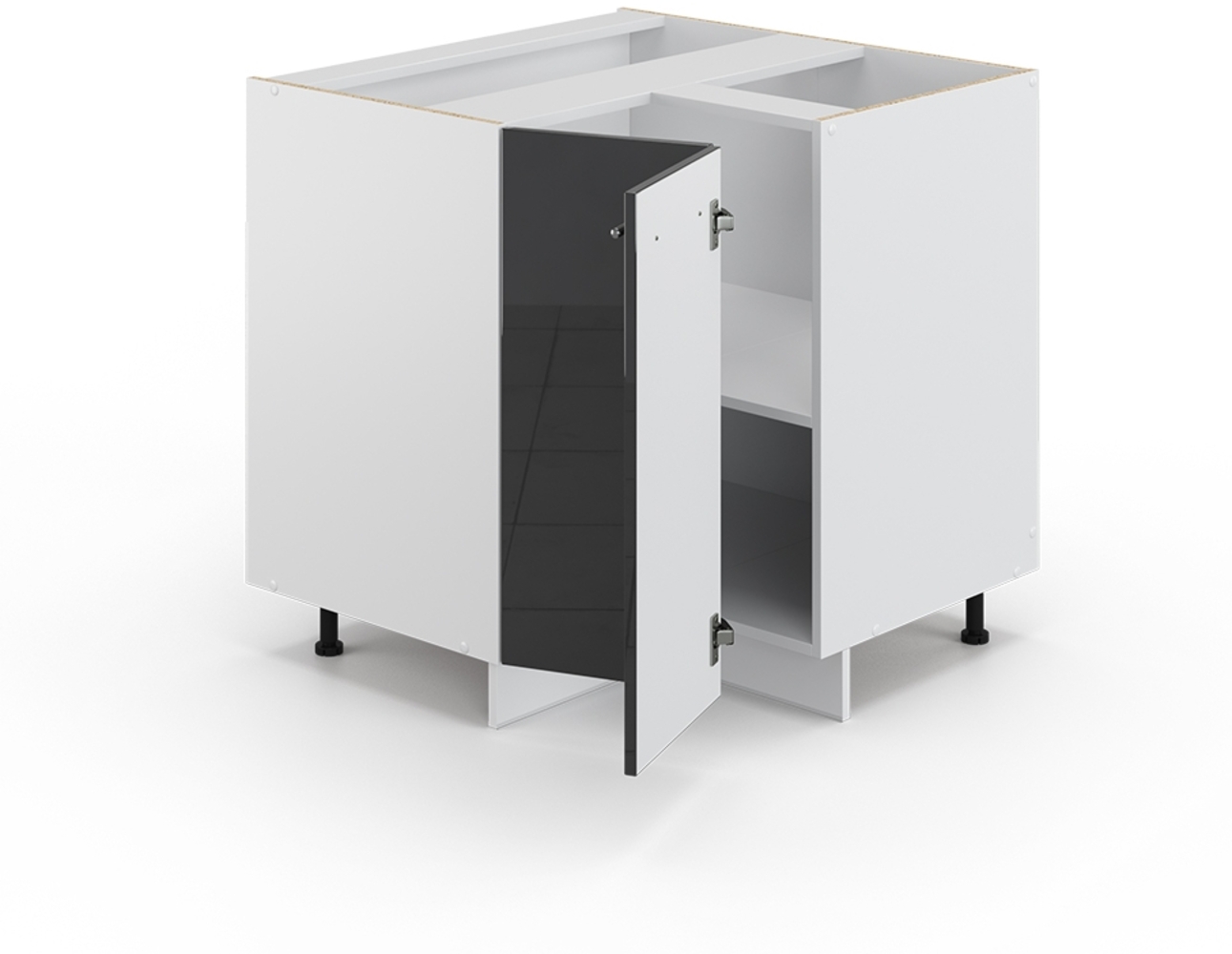 Eckunterschrank Fame-Line Anthrazit Hochglanz 80.5 cm , AP Eiche Vicco Bild 1