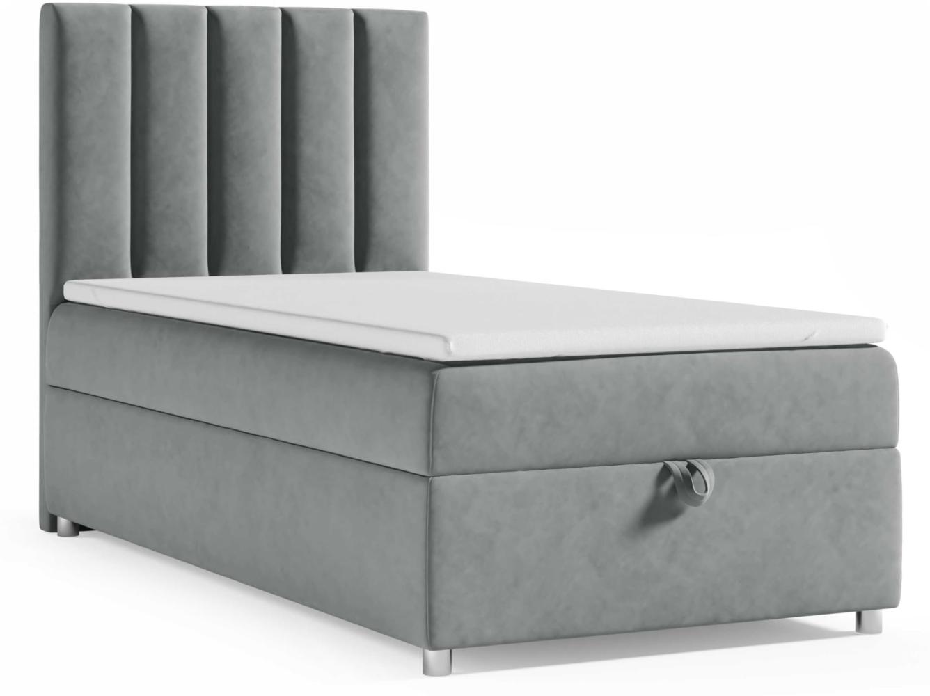 Best for Home Boxspringbett K10 SINGLE mit Bettkasten (Grau 80x200) Bild 1