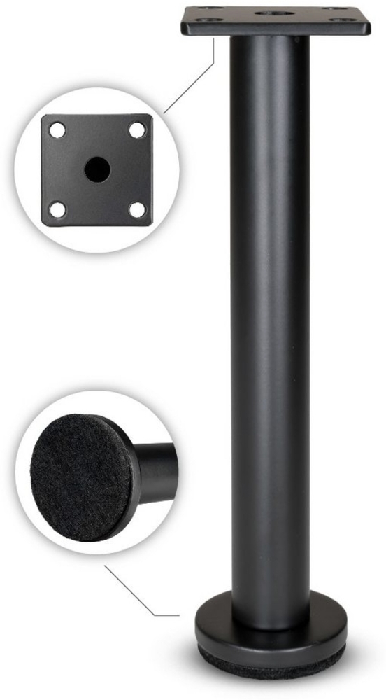 Prima-Online Tischbein Möbelfuß Schwarz Matt 16/18/21cm Möbelbein für Sofa, Bett & Schränke Bild 1