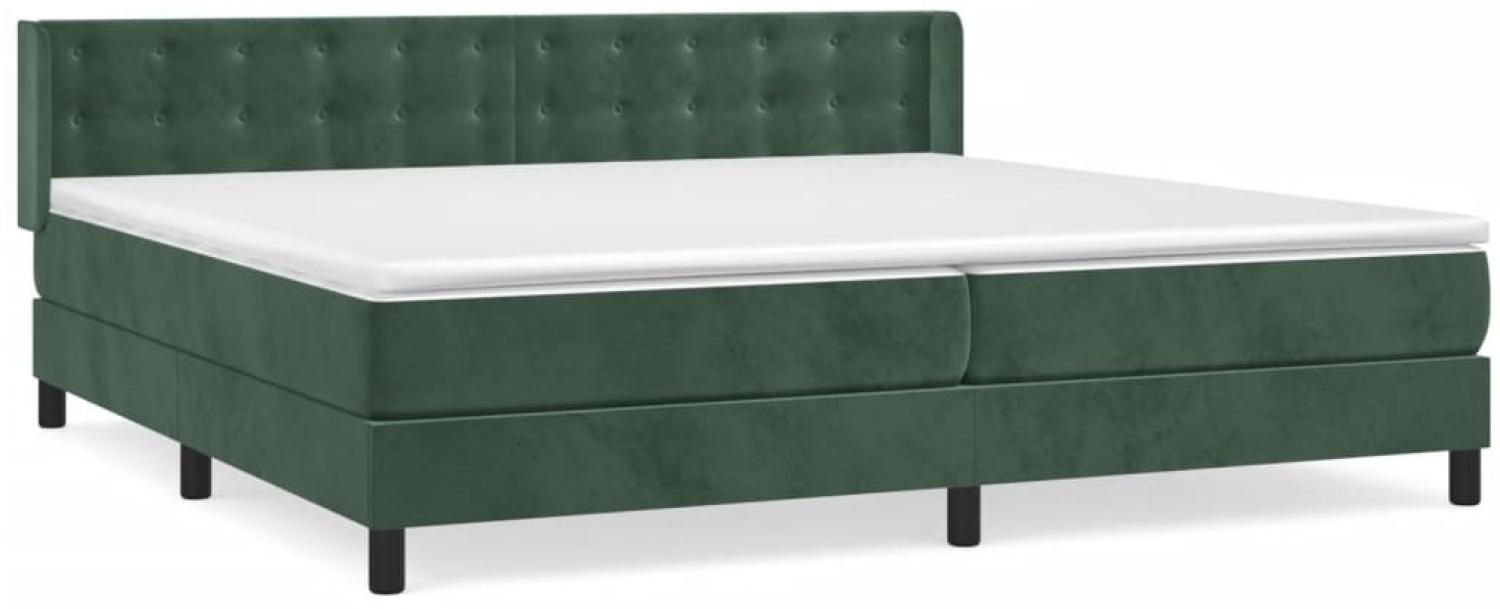 vidaXL Boxspringbett mit Matratze Dunkelgrün 200x200 cm Samt 3131222 Bild 1