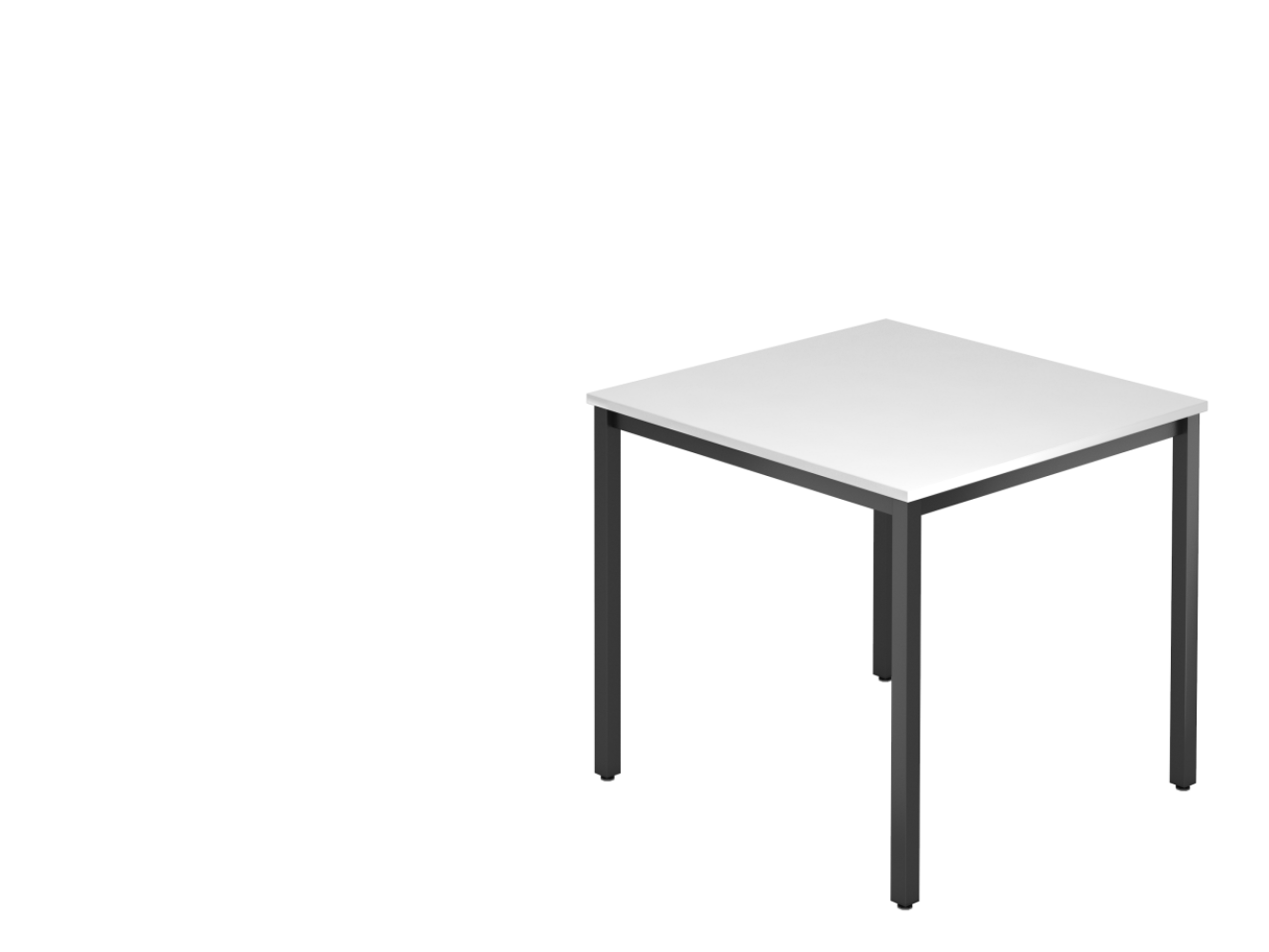 Besprechungstisch 80x80cm Weiß / Schwarz, eckig Bild 1