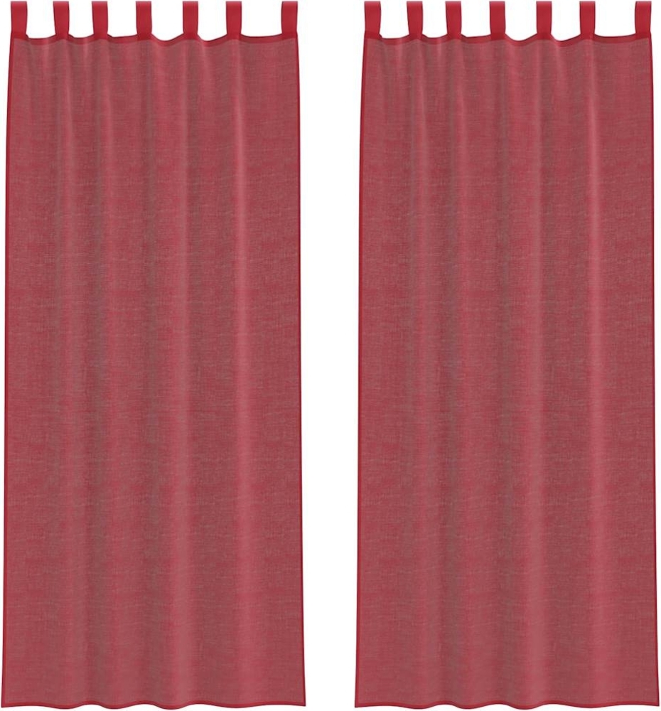 vidaXL Voile Vorhänge mit Schlaufen 2 Stk. Weinrot 140x260 cm 4102340 Bild 1