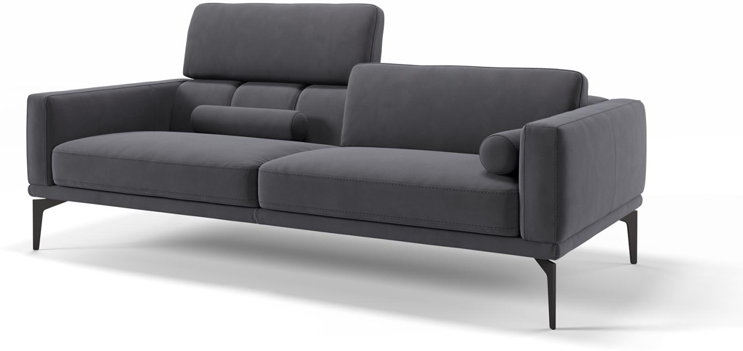 Sofanella Dreisitzer SALERNO Stoffbezug Stoffsofa Designercouch in Dunkelgrau S: 197 Breite x 97 Tiefe Bild 1