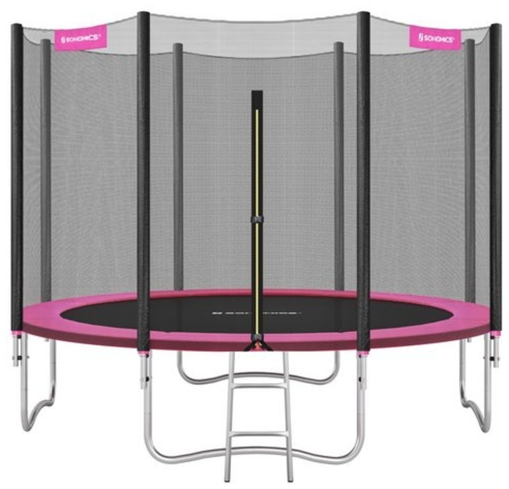 SONGMICS Trampolin Outdoor Ø 366 cm, rundes Gartentrampolin mit Randabdeckung, mit Sicherheitsnetz, mit Leiter und gepolsterten Stangen Bild 1
