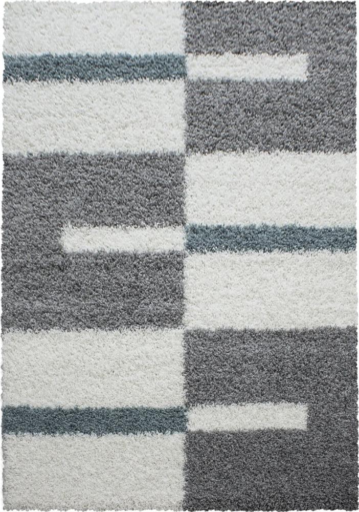 Hochflor Teppich Gianna Läufer - 100x200 cm - Türkis Bild 1
