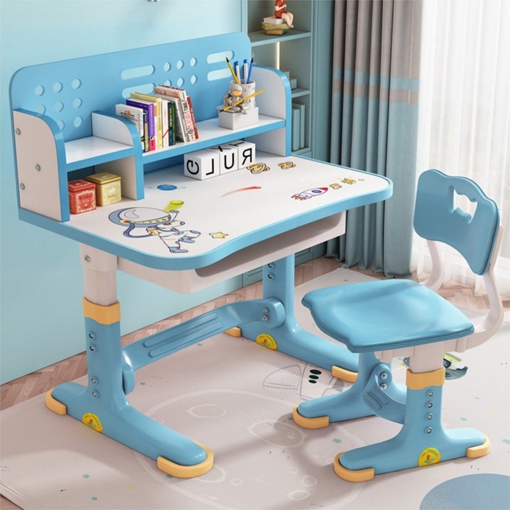 NUODWELL Kinderschreibtisch Kinderschreibtischstuhl-Set,Höheverstellbar Studiertisch Ergonomischer Bild 1