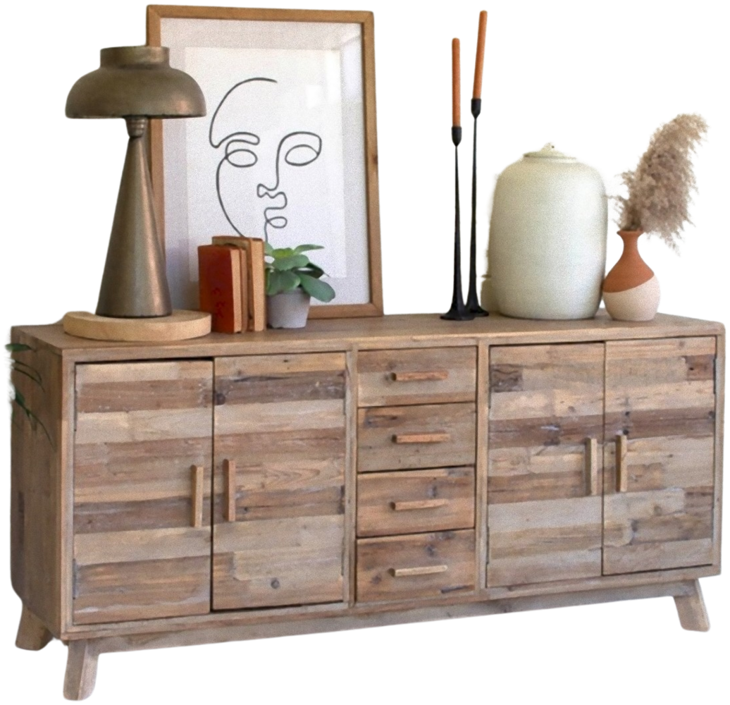 Interia Home & Living Holz Kommode DESNA Beige Sideboard Anrichte Schrank massiv Bild 1