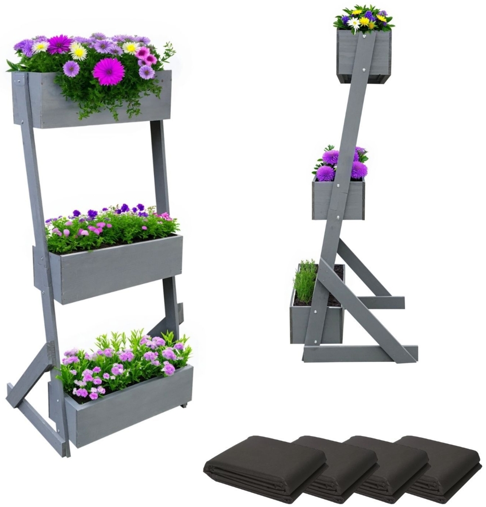 Coemo Vertikalbeet Petra Holz Hochbeet Kästen höhenverstellbar neigbar Bild 1