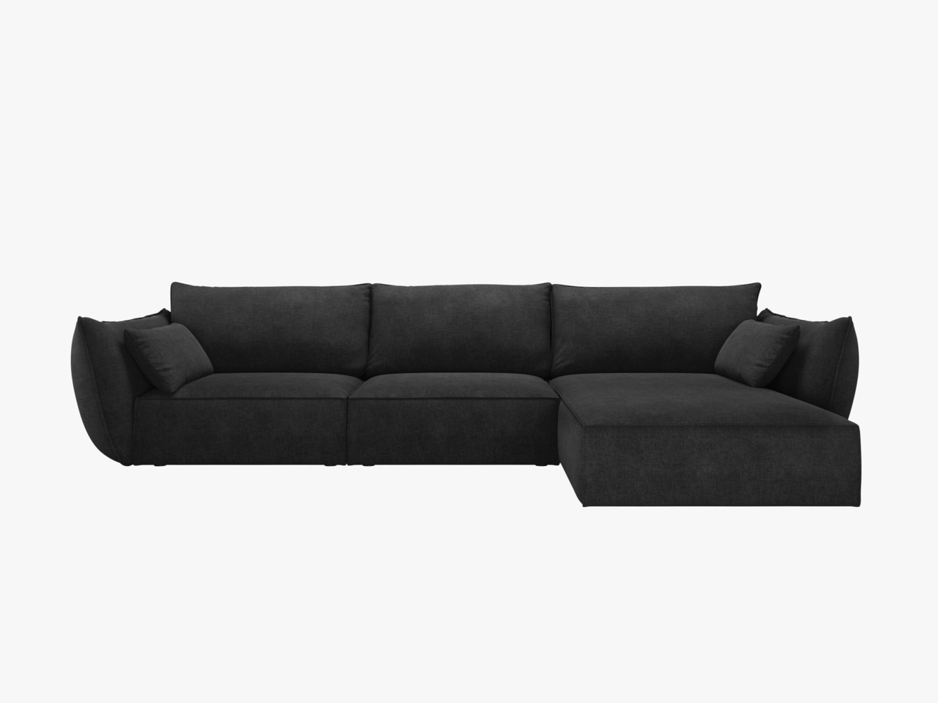 Micadoni Ecksofa Kaelle 4-Sitzer Rechts Chenille Over The Horizon Schwarz Bild 1