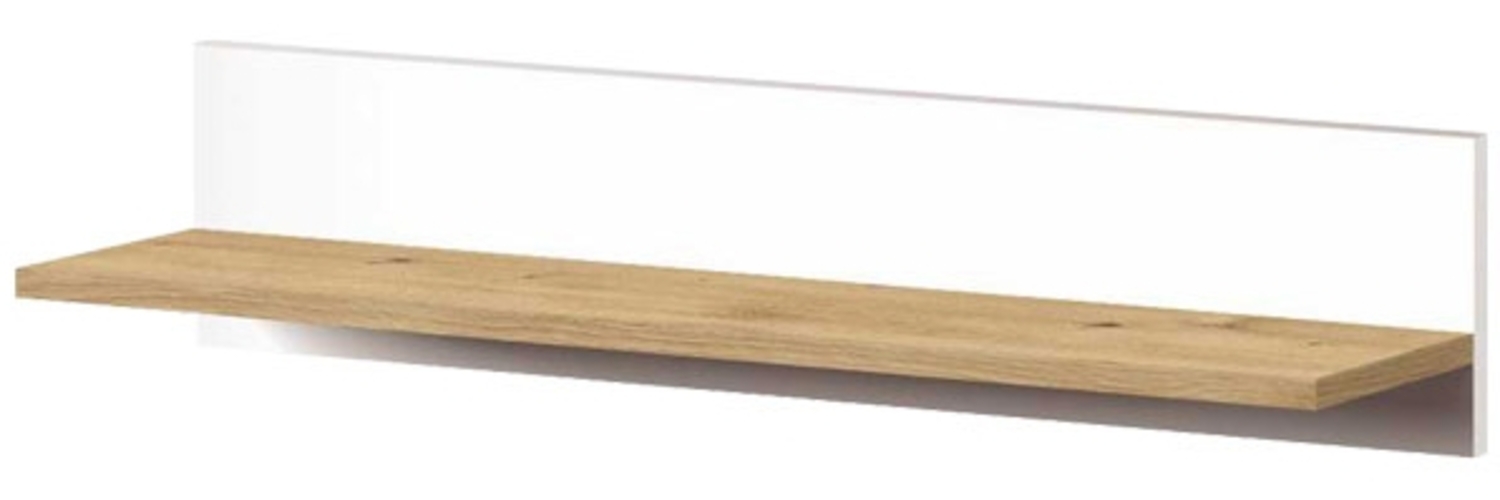 Wandregal "Nero" Wandboard 80 cm artisan eiche weiß matt Bild 1