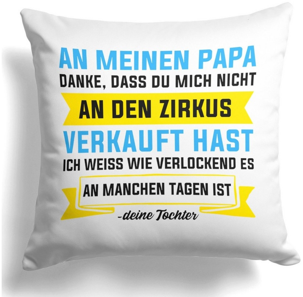 22Feels Dekokissen Papa Geschenk v Tochter Vater Vatertag Geburtstag Weihnachten Männer, Deko mit Persönlichkeit Bild 1