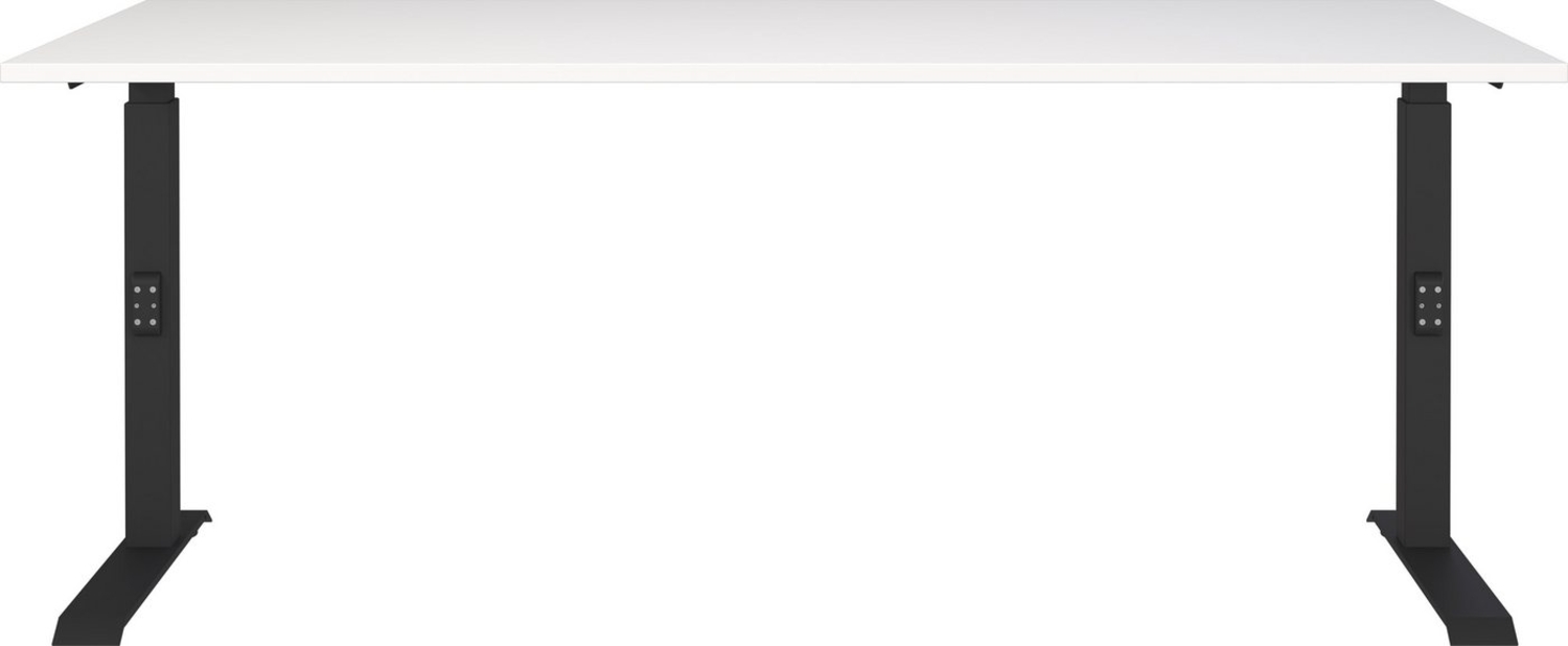 Germania Schreibtisch 7912-614, in Weiß/Schwarz, me. höheneinst, 180 x 91 x 80 cm (BxHxT) Bild 1
