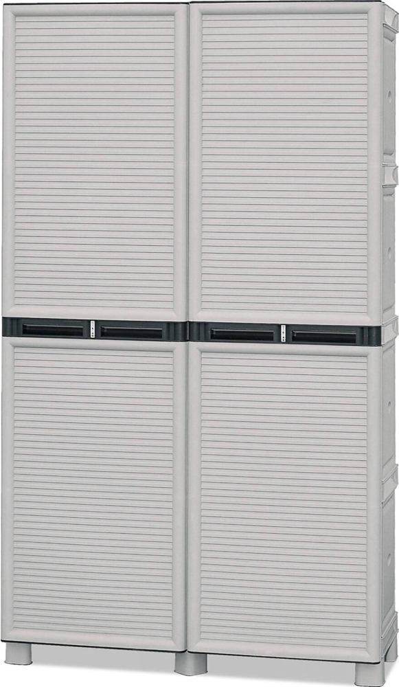 Dmora Allain Outdoor-Garderobe, Mehrzweckschrank, Wäscheschrank, Outdoor-Schrank, 100 % Made in Italy, Hellgrau, 100 x 39 x 172 cm Bild 1