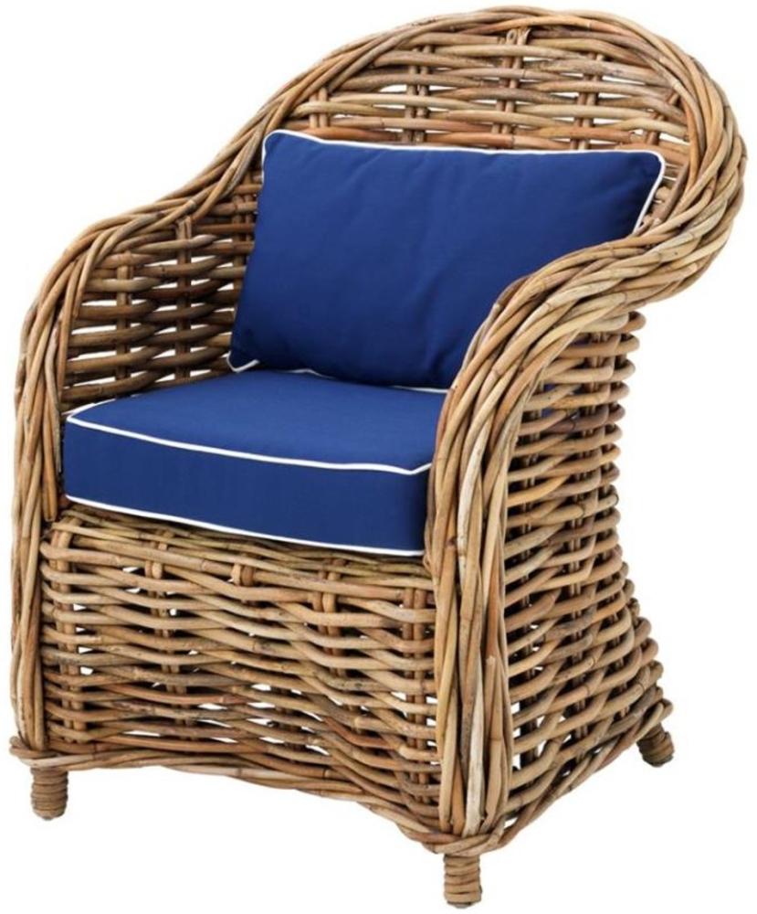 Casa Padrino Designer Rattan Sessel 70 x 70 x H. 88 cm - Luxus Wohnzimmer Möbel Bild 1