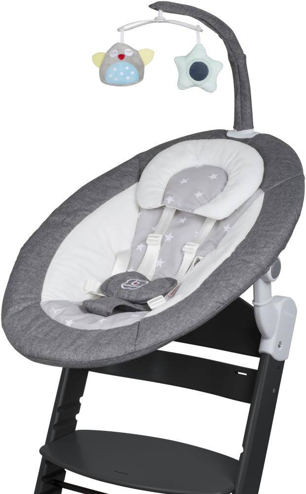 BabyGO 'Homey' Babywippe und 'Family' Hochstuhl grey/black inkl. Adapter Bild 1