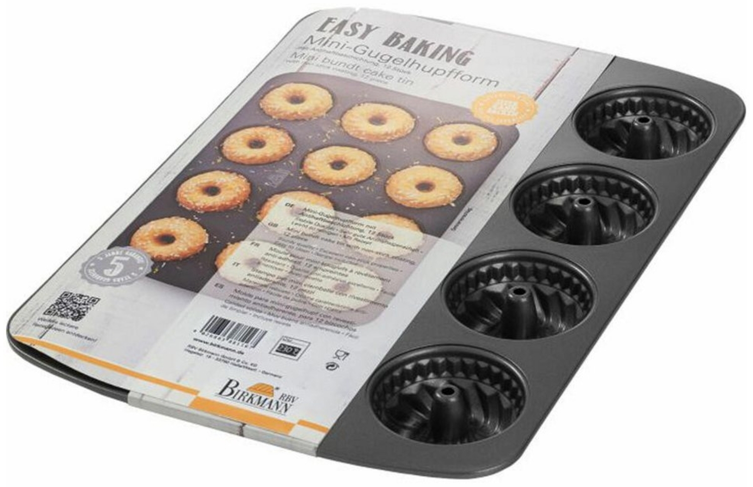 Birkmann Easy Baking Mini-Gugelhupfblech, Gugelhupfform, Kuchenform, Tortenform, Anithaft, 37 cm, 881167 Bild 1