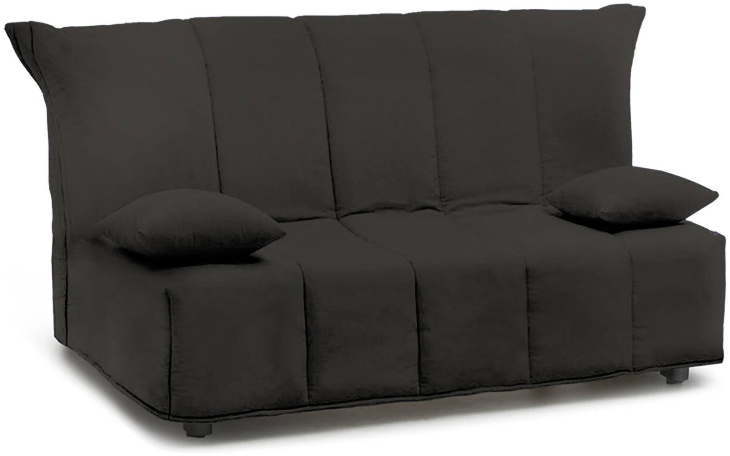 Dmora 2-Sitzer Schlafsofa Ariska, Sofa mit Trolley-Öffnung aus gepolstertem Stoff, Kissen inklusive, 100 % Made in Italy, 125 x 90 x 85 cm, Grau Bild 1