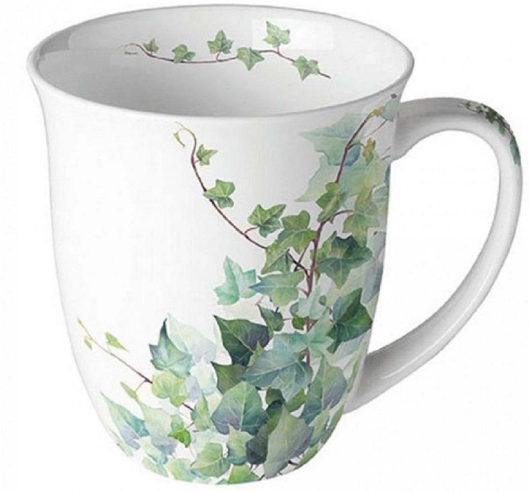 Ambiente Luxury Paper Products Becher Porzellan Mohn Wiese / Blumen, Pflanzen Mug Kollektion, Porzellan Efeublätter, Tasse -Tee/Kaffee - Ideal Als Geschenk Bild 1