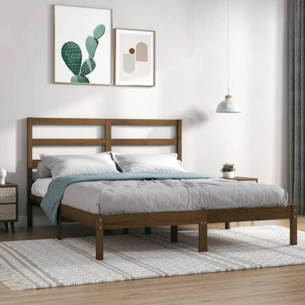 Massivholzbett Honigbraun 150x200 cm 5FT King Size [3104941] Bild 1