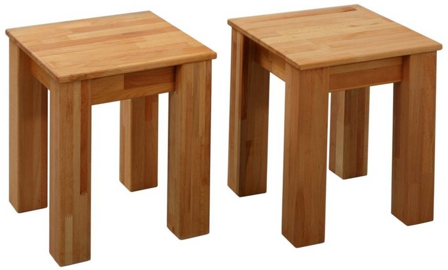 Krok Wood 2X Hocker aus Massivholz in Buche 35 x 35 x 45 cm (Bonn) Bild 1