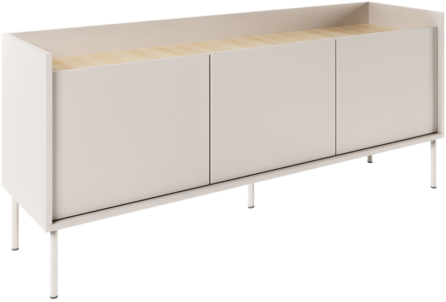 Selsey 'Tovi' TV-Schrank 3-türig, 140 cm, Kaschmirgrau / Holzoptik Eiche Bild 1