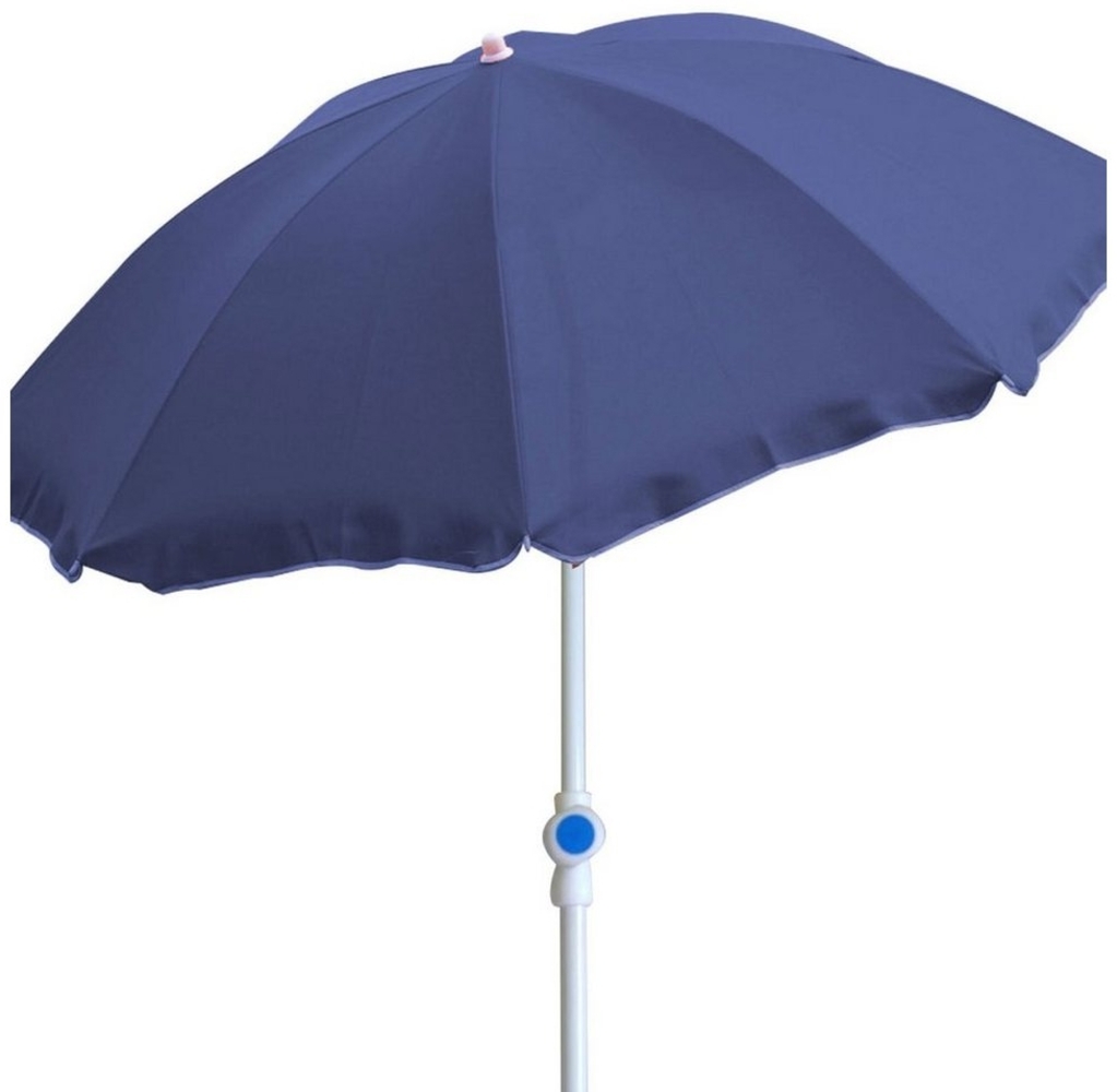 Sonnenschirm rund Ø2m blau Polyester knickbar UV Schutz Bild 1