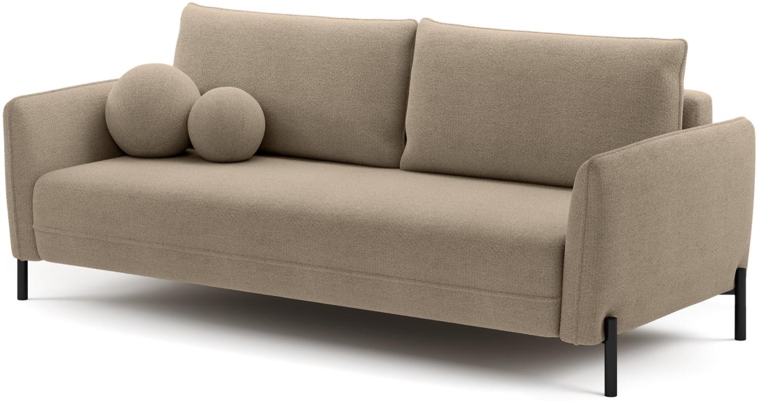 Selsey 'Veruco' Sofa mit Schlaffunktion und Chenille-Bezug, beige, ca. 90 x 234 x 100 cm Bild 1