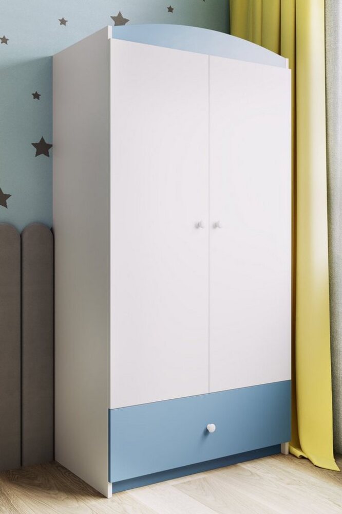 Bjird Kinderkleiderschrank Kleiderschrank Babydreams (4 Einlegeböden und Schublade) 175 x 90 x 52 cm Bild 1