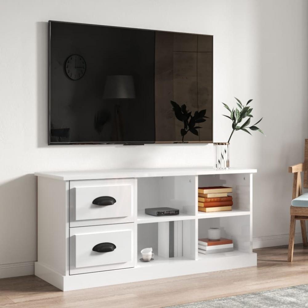 vidaXL TV-Schrank Hochglanz-Weiß 102x35,5x47,5 cm Holzwerkstoff 816178 Bild 1