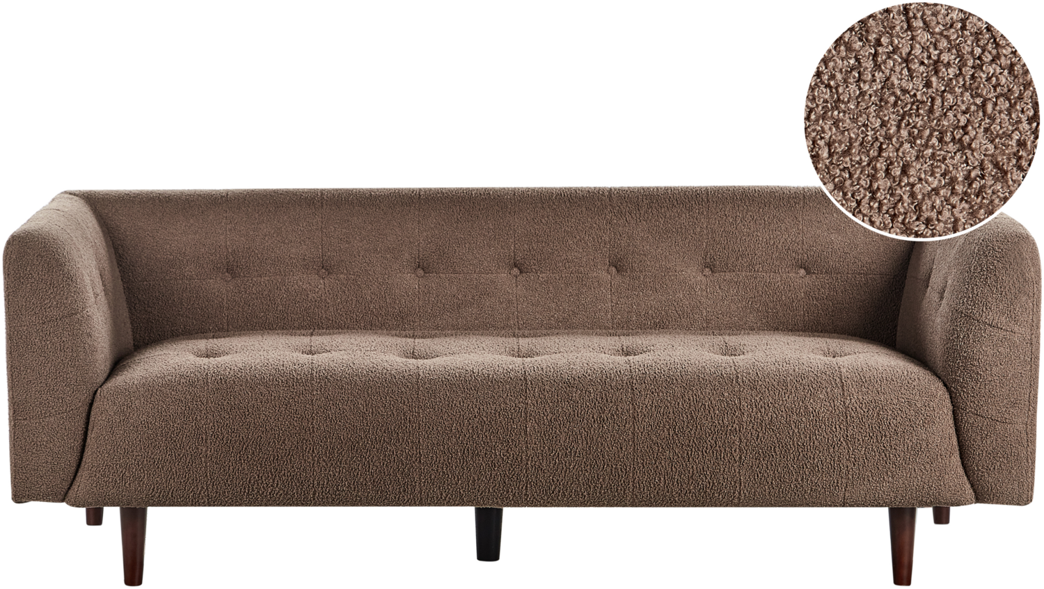 3-Sitzer Sofa Bouclé braun BYSKE Bild 1