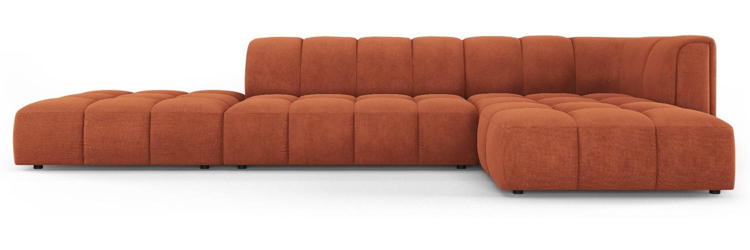 Micadoni Modulares Ecksofa Serena 5-Sitzer offene Seite, Strukturierter Stoff, Orange, Rechts Bild 1