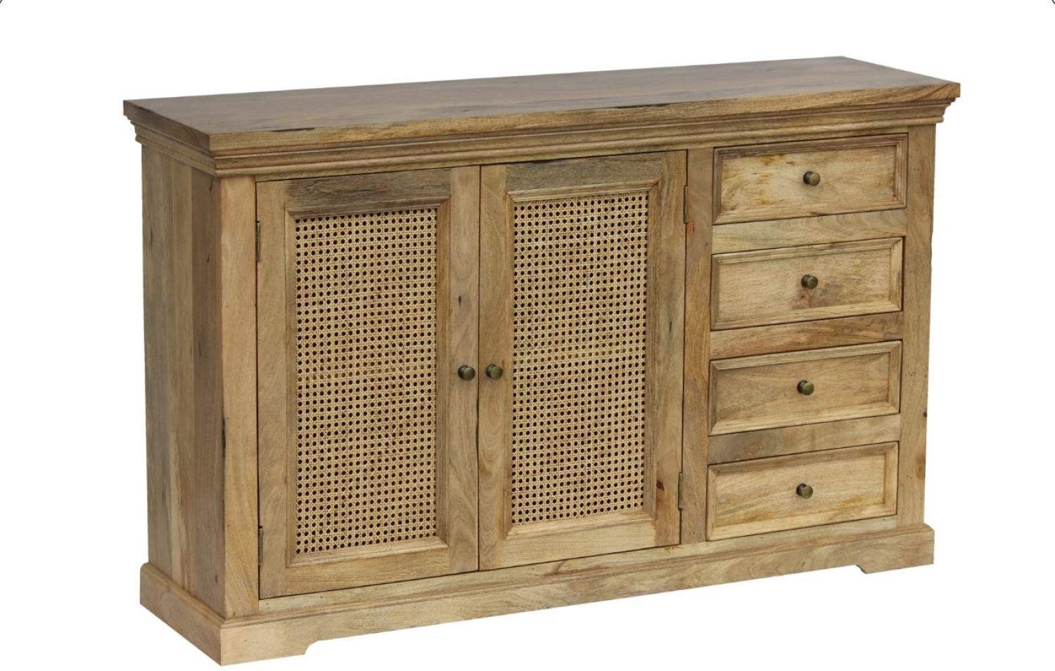 Sideboard mit 4 Schubkästen 145x90cm 'Maverick' Mango natur Bild 1