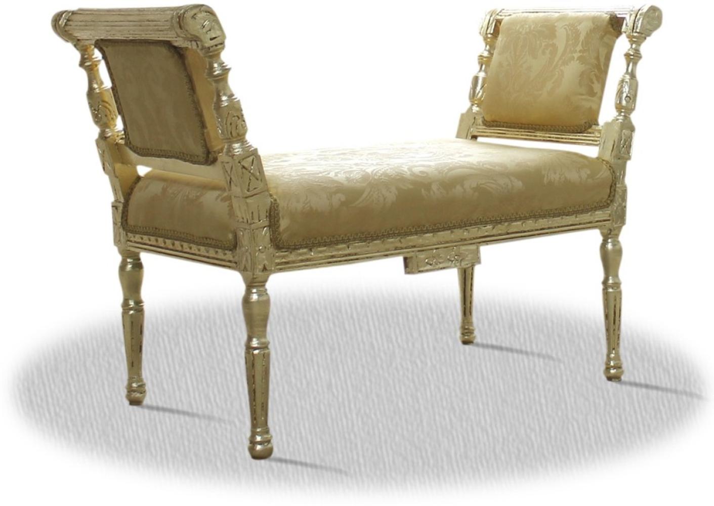 Casa Padrino Barock Sitzbank Gold Muster 110 x 40 x H. 70 cm Bild 1