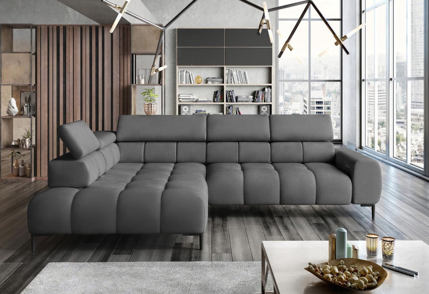 Stylefy Plazetti Ecksofa Kunstleder MADRYT Links Silber Bild 1