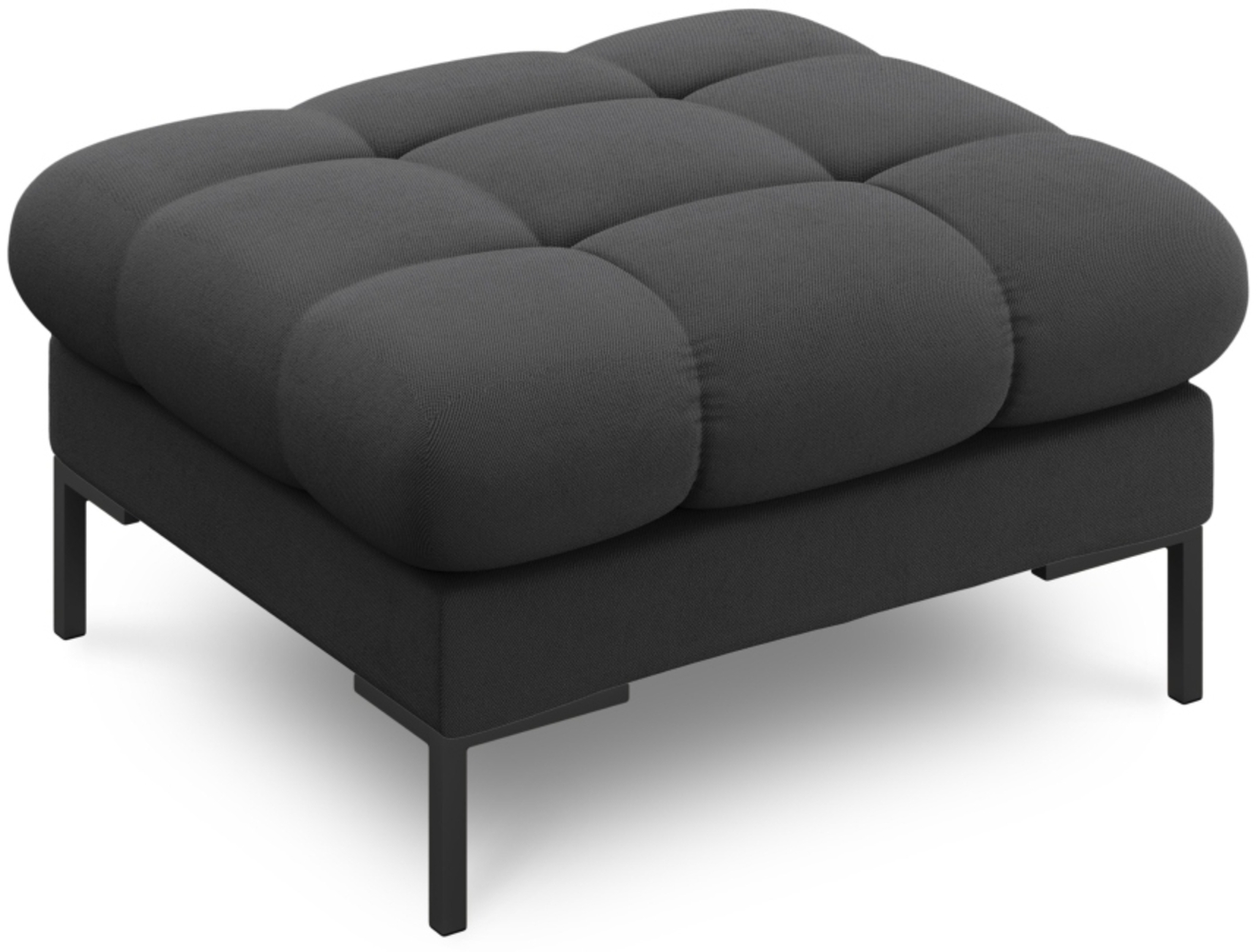 Micadoni Hocker Mamaia 1-Sitzer Strukturierter Stoff Neve Dunkelgrau schwarze Beine Bild 1