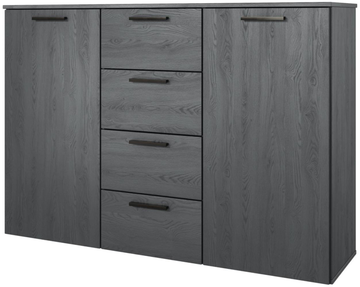 Kommode Sideboard Granada 132x38x93cm Carbon Eiche 2-türig Bild 1