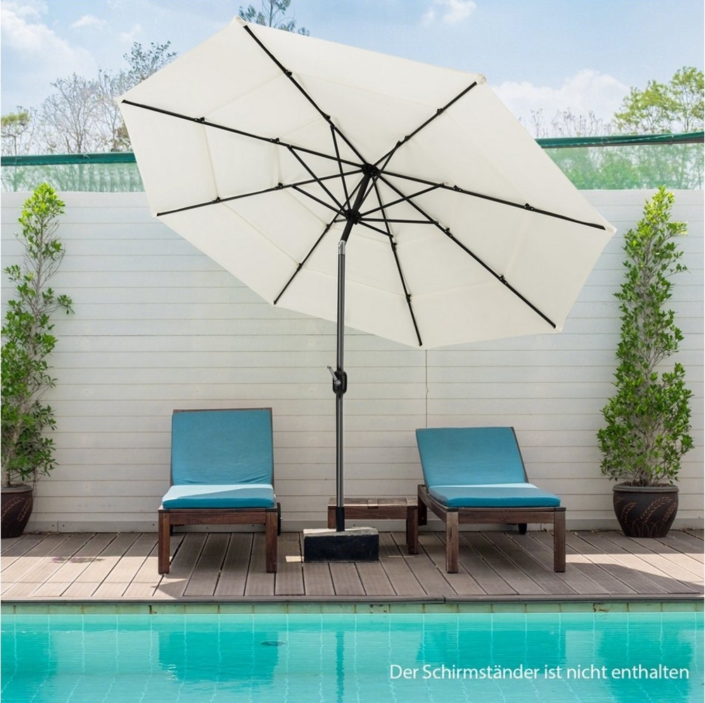 COSTWAY Sonnenschirm Ø300cm, um 45° knickbar, UV-Schutz, mit Kurbel Bild 1