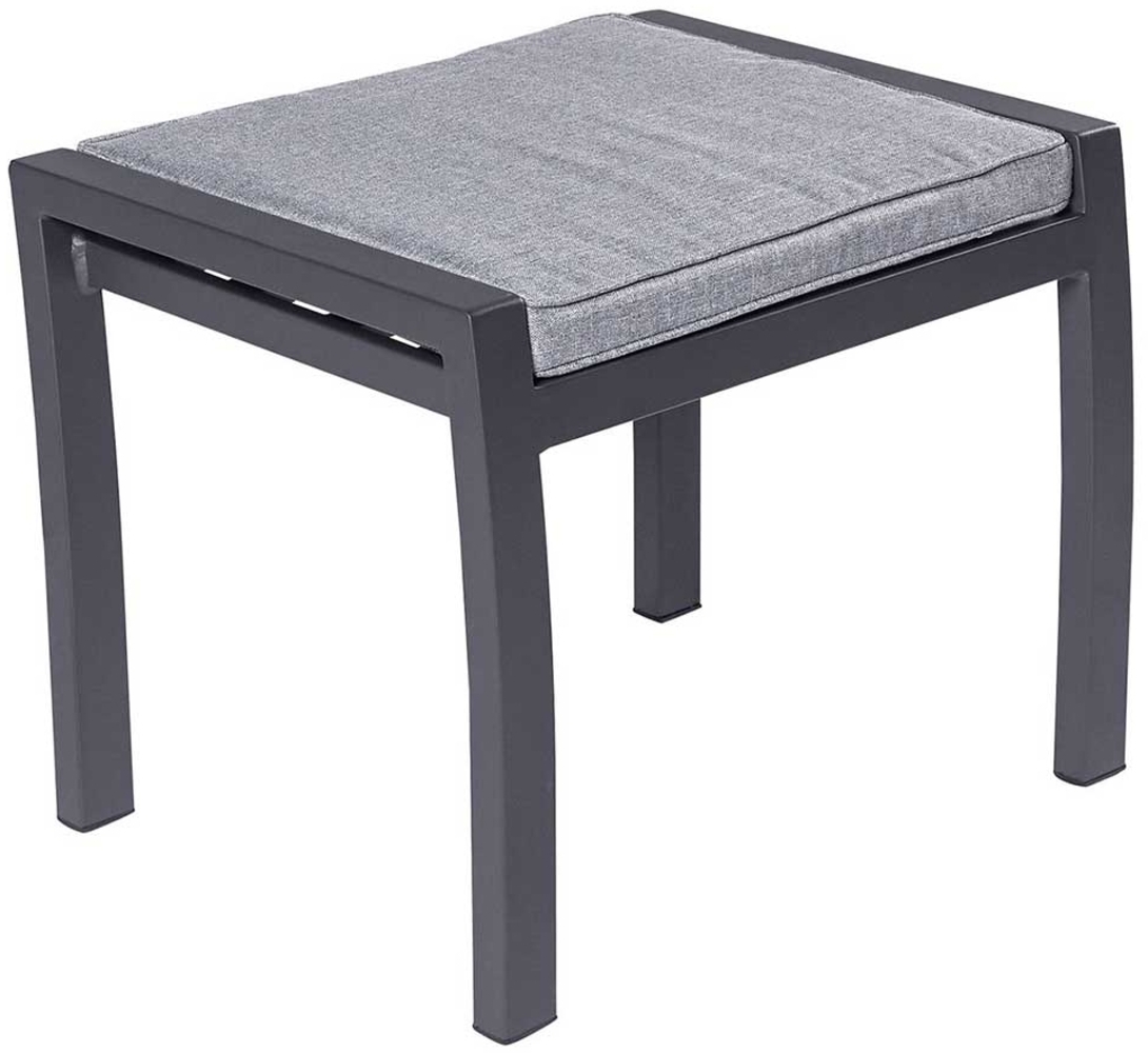 Gartenhocker Bondino Black, Aluminium, Grau, Schwarz, 60 x 47 x 45 cm Bild 1