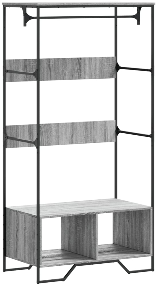vidaXL Kleiderständer Grau Sonoma 90x50x180 cm Holzwerkstoff 848672 Bild 1