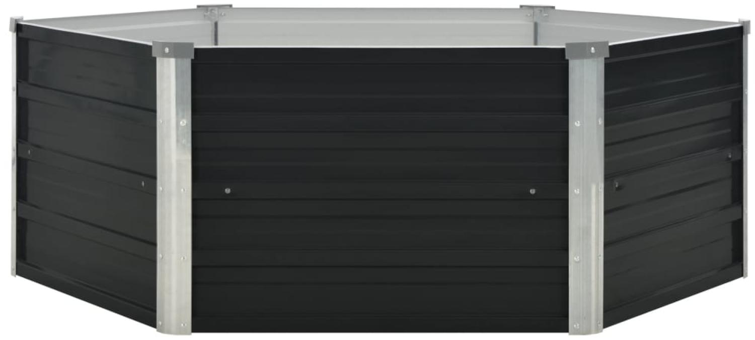 vidaXL Hochbeet Anthrazit 129 x 129 x 45 cm Verzinkter Stahl 45723 Bild 1