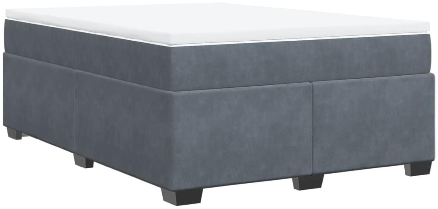 vidaXL Boxspringbett mit Matratze Dunkelgrau 160x200 cm Samt 3285294 Bild 1