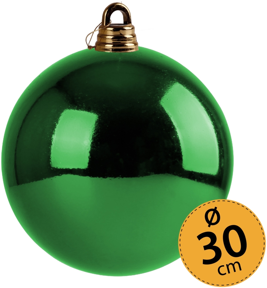 Christbaumkugel grün Weihnachtskugel ⌀ 30 cm Baumschmuck Deko-Kugel glänzend Bild 1