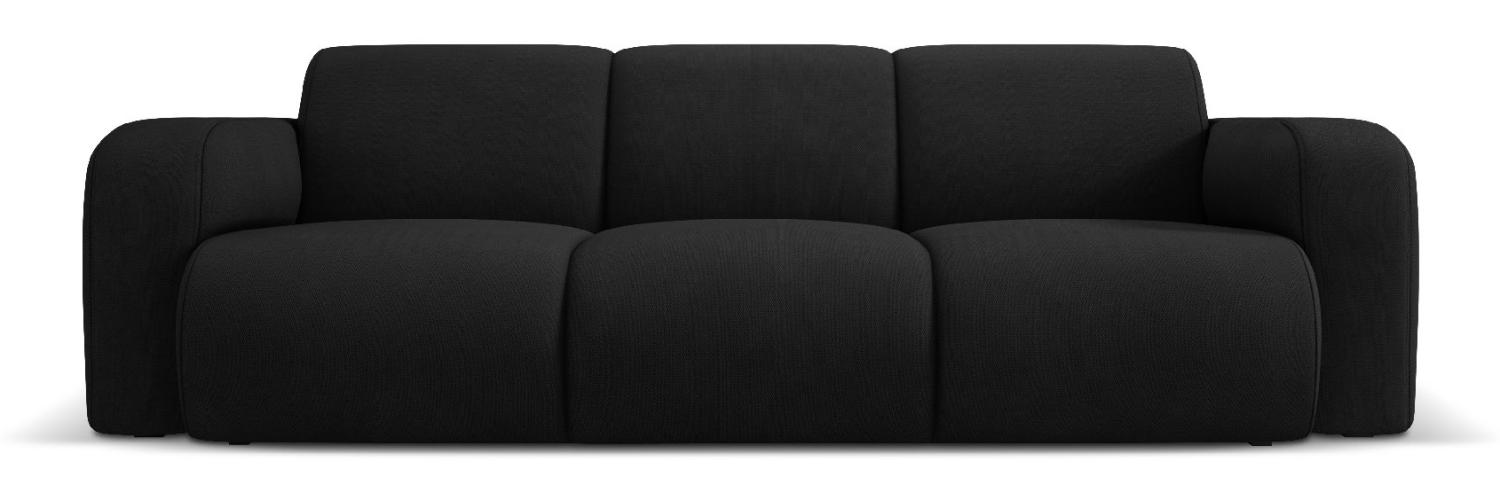 Micadoni Boucle Sofa Molino 3-Sitzer Strukturierter Stoff Schwarz Bild 1