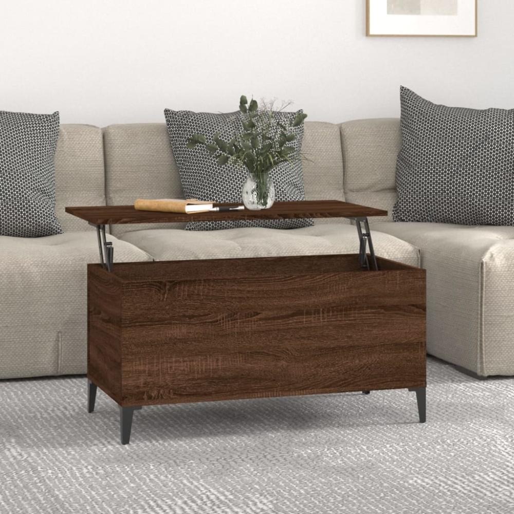 vidaXL Couchtisch Braun Eichen-Optik 90x44,5x45 cm Holzwerkstoff 819595 Bild 1