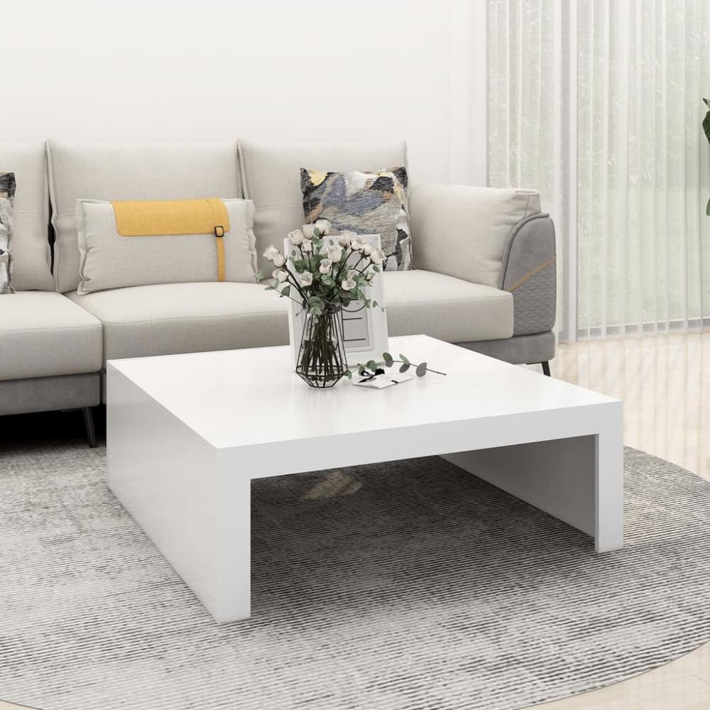 vidaXL Couchtisch Weiß 100x100x35 cm Holzwerkstoff 808567 Bild 1
