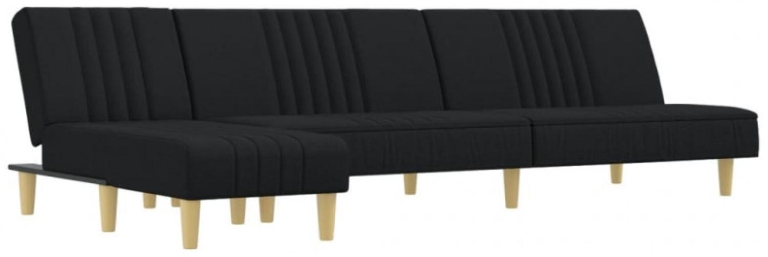 Schlafsofa in L-Form Schwarz 255x140x70 cm Stoff Bild 1