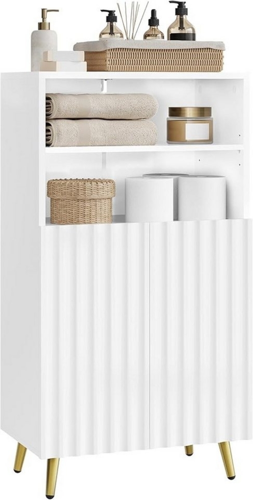 EUGAD Badkommode (1 St), Badezimmerschrank, mit 4 Fächern, 2 Türen, weiß Bild 1